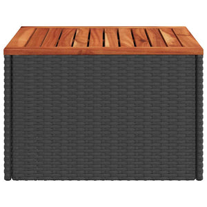Schwarzer Gartentisch 55x55 cm Polyrattan Akazie