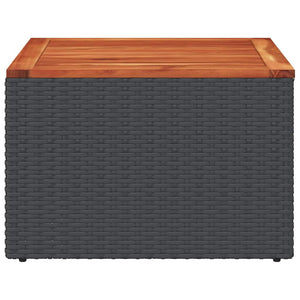 Schwarzer Gartentisch 55x55 cm Polyrattan Akazie