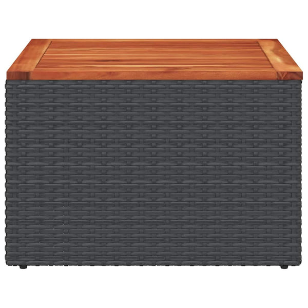 Schwarzer Gartentisch 55x55 cm Polyrattan Akazie