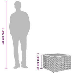 Schwarzer Gartentisch 55x55 cm Polyrattan Akazie