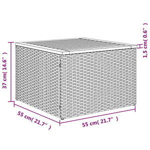 Schwarzer Gartentisch 55x55 cm Polyrattan Akazie