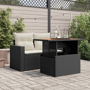 Schwarzer Gartentisch 100x55 cm Akazienholz