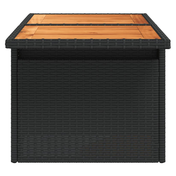 Schwarzer Gartentisch 100x55 cm Akazienholz