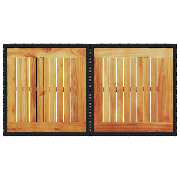 Schwarzer Gartentisch 100x55 cm Akazienholz