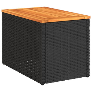 Garten Beistelltische 2er Set Poly Rattan Schwarz