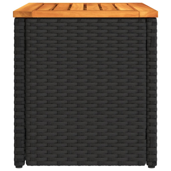 Garten Beistelltische 2er Set Poly Rattan Schwarz