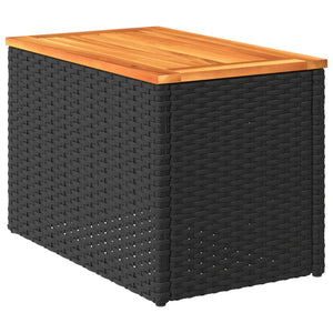 Garten Beistelltische 2er Set Poly Rattan Schwarz