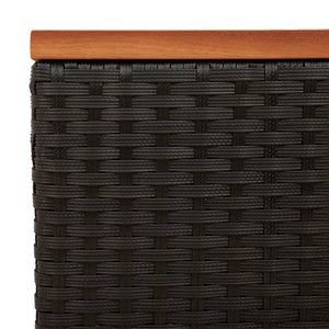 Garten Beistelltische 2er Set Poly Rattan Schwarz