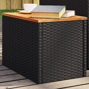 Garten Beistelltische 2er Set Poly Rattan Schwarz