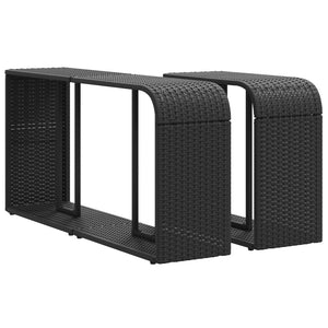 Polyrattan Lagerregale, 2er Set, Schwarz