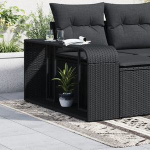 Polyrattan Lagerregale, 2er Set, Schwarz
