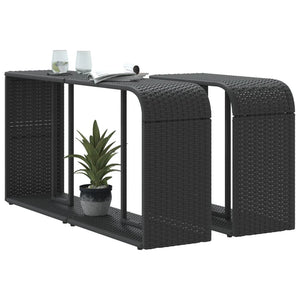 Polyrattan Lagerregale, 2er Set, Schwarz