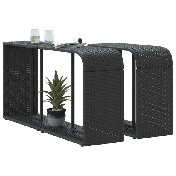 Polyrattan Lagerregale, 2er Set, Schwarz