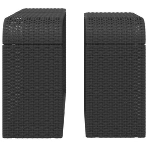 Polyrattan Lagerregale, 2er Set, Schwarz