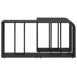 Polyrattan Lagerregale, 2er Set, Schwarz