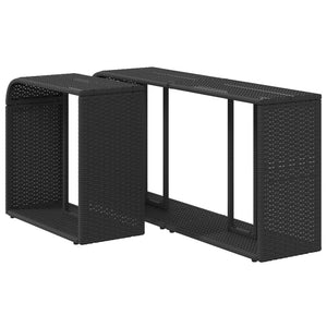 Polyrattan Lagerregale, 2er Set, Schwarz