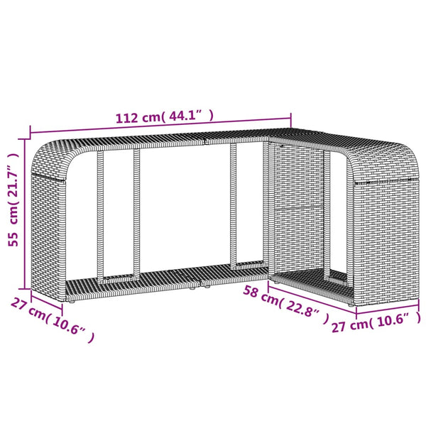 Polyrattan Lagerregale, 2er Set, Schwarz