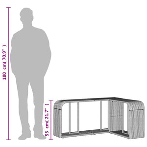 Polyrattan Lagerregale, 2er Set, Schwarz