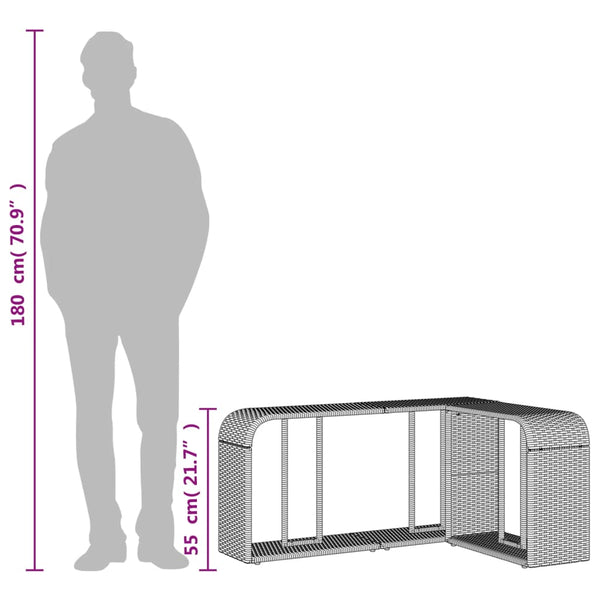 Polyrattan Lagerregale, 2er Set, Schwarz