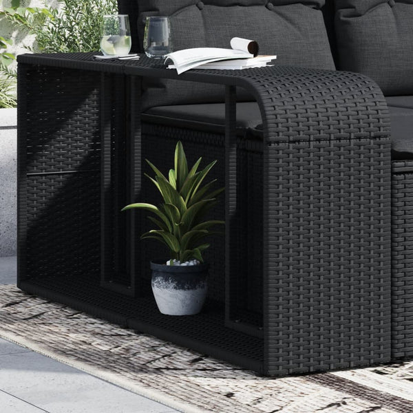 Polyrattan Lagerregale, 2er Set, Schwarz