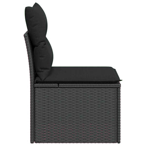 Gartenstuhl Schwarz Poly Rattan mit Kissen