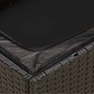 Gartenstuhl Schwarz Poly Rattan mit Kissen