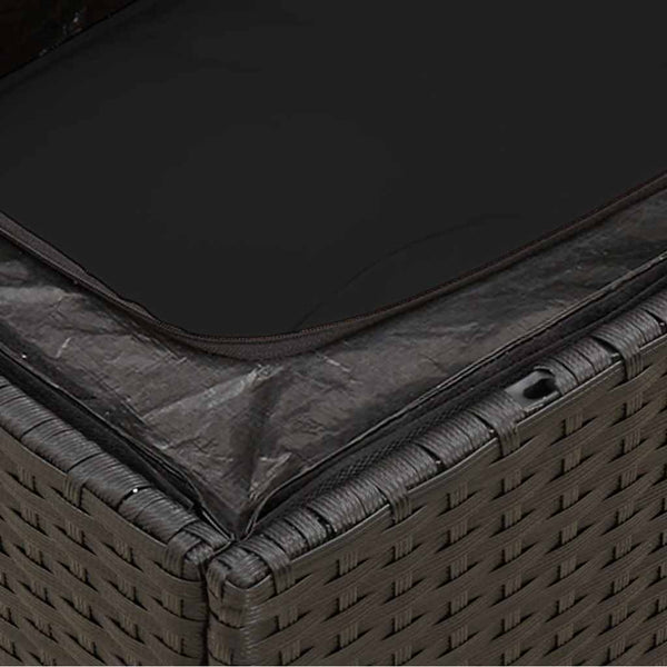 Gartenstuhl Schwarz Poly Rattan mit Kissen