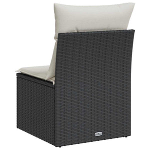 Schwarzes Gartensofa ohne Armlehnen mit Kissen