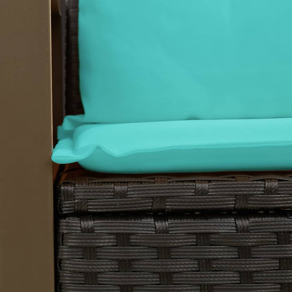 Gartensofa 2-Sitzer mit Kissen Schwarz