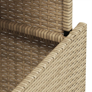 Beiger Gartentisch mit Glasplatte 100x55 cm