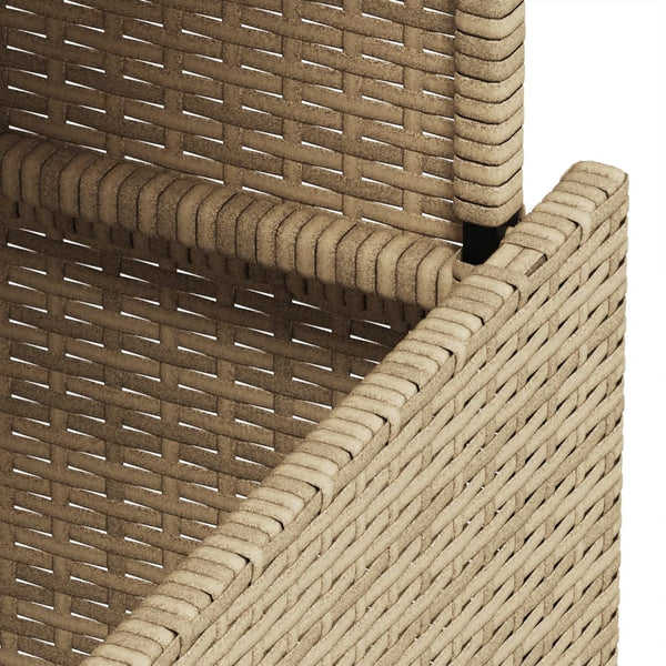 Beiger Gartentisch mit Glasplatte 100x55 cm