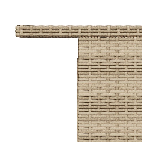 Beiger Gartentisch mit Glasplatte 100x55 cm