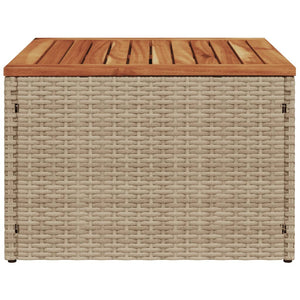 Beiger Gartentisch aus Rattan & Akazienholz 55x55 cm