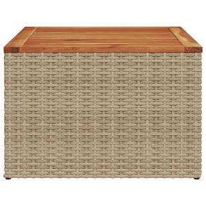 Beiger Gartentisch aus Rattan & Akazienholz 55x55 cm
