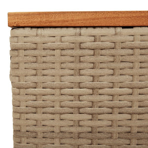 Beiger Gartentisch aus Rattan & Akazienholz 55x55 cm