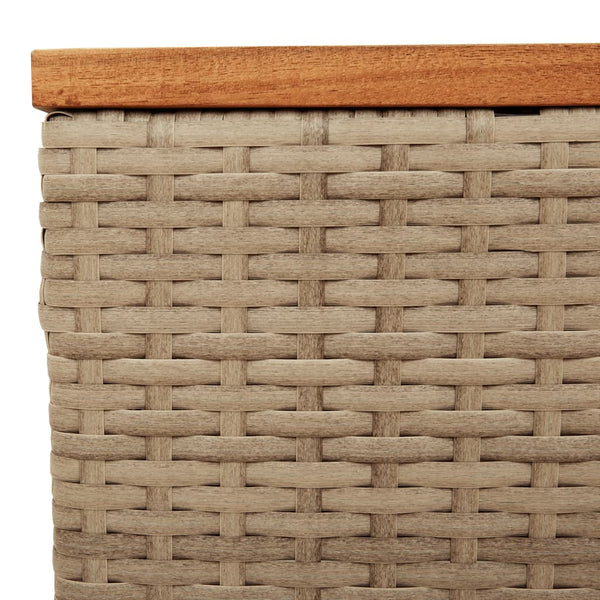 Beiger Gartentisch aus Rattan & Akazienholz 55x55 cm