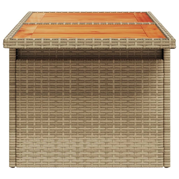 Beiger Gartentisch 100x55 cm Poly Rattan Akazie