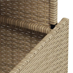 Beiger Gartentisch 100x55 cm Poly Rattan Akazie