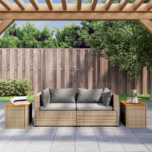 2er Set Beige Garten-Beistelltische
