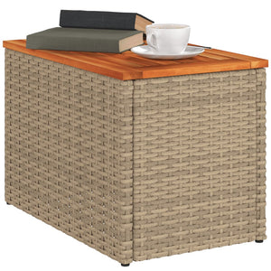2er Set Beige Garten-Beistelltische
