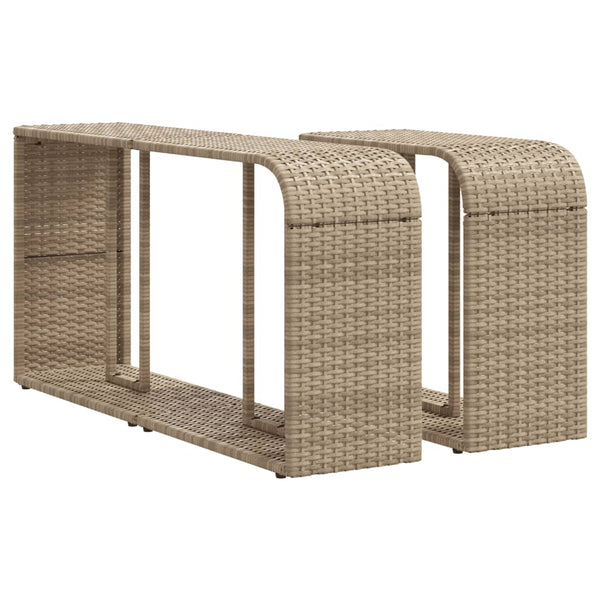 Outdoor Regale 2er Set Beige Poly Rattan