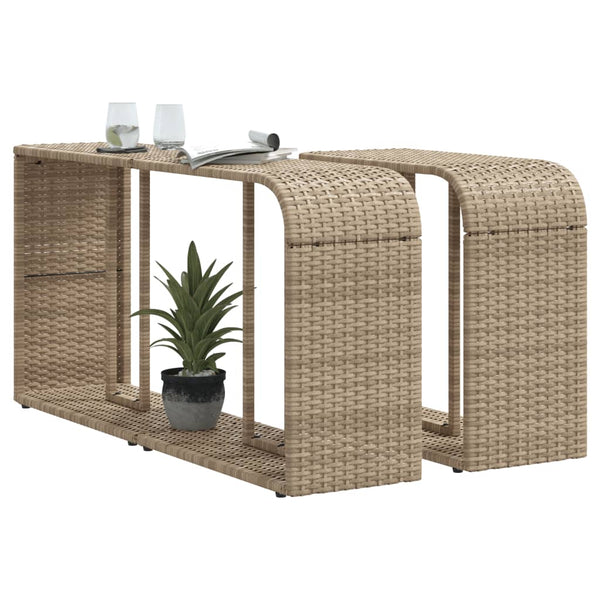 Outdoor Regale 2er Set Beige Poly Rattan