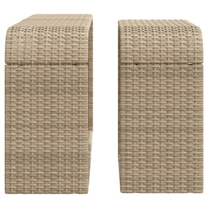 Outdoor Regale 2er Set Beige Poly Rattan