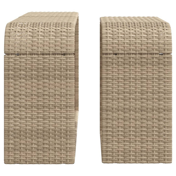Outdoor Regale 2er Set Beige Poly Rattan