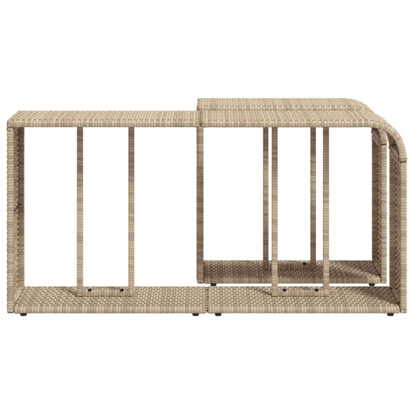 Outdoor Regale 2er Set Beige Poly Rattan