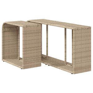 Outdoor Regale 2er Set Beige Poly Rattan