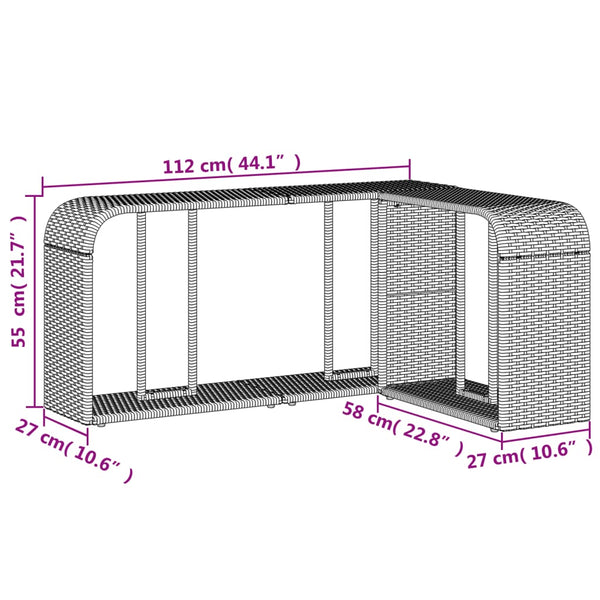 Outdoor Regale 2er Set Beige Poly Rattan