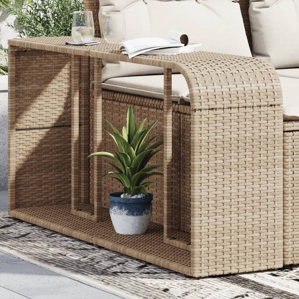 Outdoor Regale 2er Set Beige Poly Rattan