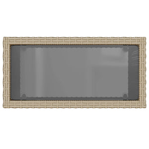 Beige Garten-Beistelltisch mit Glasplatte