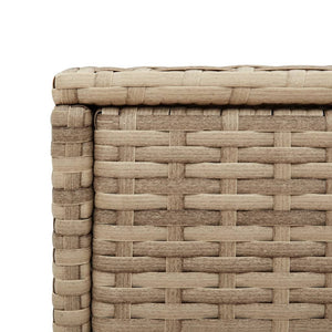 Beige Garten-Beistelltisch mit Glasplatte